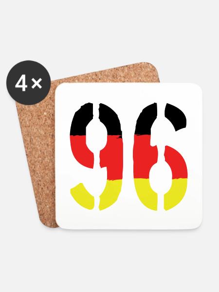 96 Zahl Symbol Germany - Untersetzer (4er-Set) - Weiß