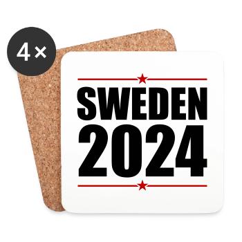 Suède 2024 - Dessous de verre (lot de 4) - blanc - Devant