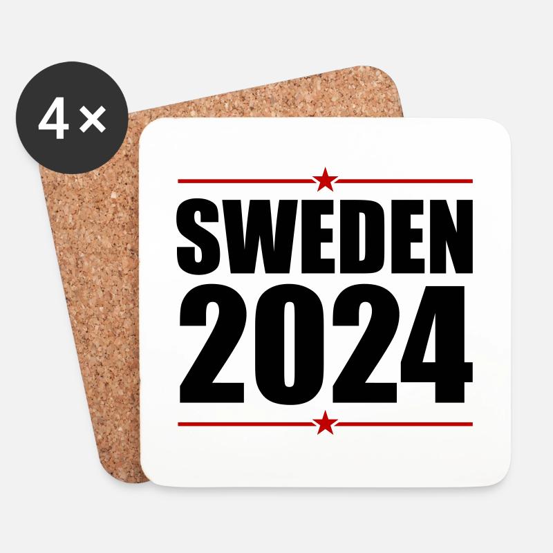 Schweden 2024 - Untersetzer (4er-Set) - Weiß