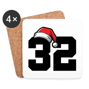 32 Numéro Noël - Dessous de verre (lot de 4) - blanc - Devant