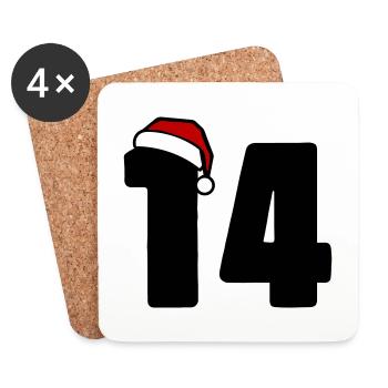 14 Zahl Weihnachten - Untersetzer (4er-Set) - Weiß - Vorne