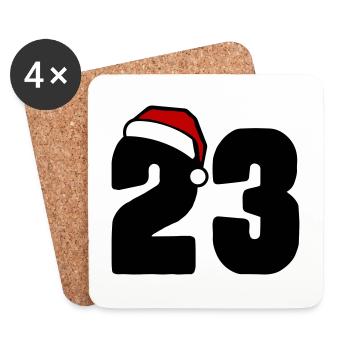 23 Numéro Noël - Dessous de verre (lot de 4) - blanc - Devant