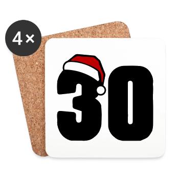 30 Zahl Weihnachten - Untersetzer (4er-Set) - Weiß - Vorne