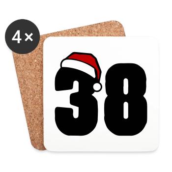 38 Numéro Noël - Dessous de verre (lot de 4) - blanc - Devant