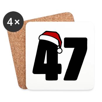 47 Numéro Noël - Dessous de verre (lot de 4) - blanc - Devant