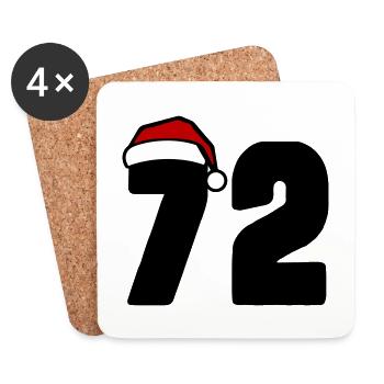 72 Zahl Weihnachten - Untersetzer (4er-Set) - Weiß - Vorne