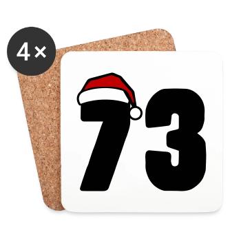 73 Numéro Noël - Dessous de verre (lot de 4) - blanc - Devant