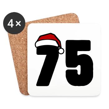 75 Numéro Noël - Dessous de verre (lot de 4) - blanc - Devant