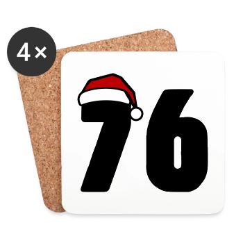 76 Zahl Weihnachten - Untersetzer (4er-Set) - Weiß - Vorne