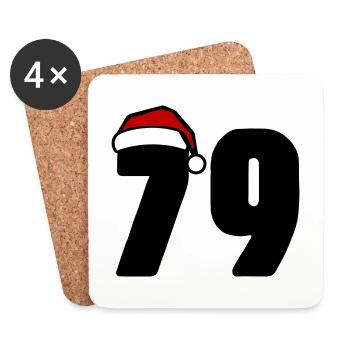 79 Zahl Weihnachten - Untersetzer (4er-Set) - Weiß - Vorne