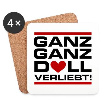 Ganz Doll Verliebt Valentinstag Spruch - Untersetzer (4er-Set) - Weiß - Vorne