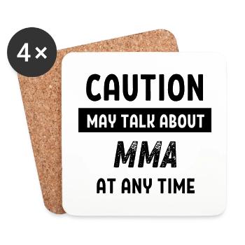 Caution may talk about MMA at any time - Untersetzer (4er-Set) - Weiß - Vorne