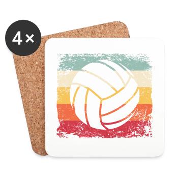Volleyball Player Retro Beach Volleyball - Coasters (set of 4) - white - Front