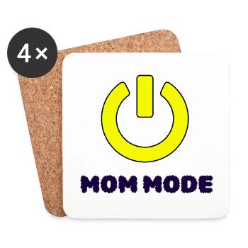 Mom Mode ON - Coasters (set of 4) - white - Front