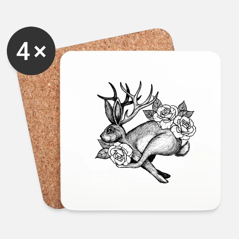 Wolpertinger - Untersetzer (4er-Set) - Weiß