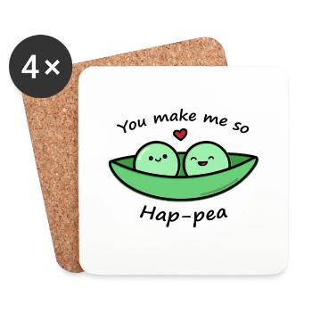Pois mignon - Dessous de verre (lot de 4) - blanc - Devant