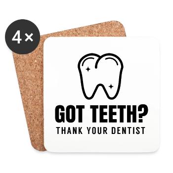 Avez-vous dents Dentistes dentistes praticiens profession dentaire - Dessous de verre (lot de 4) - blanc - Devant