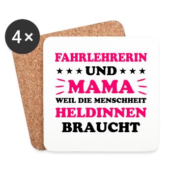 Fahrlehrerin Fahrschullehrerin Fun Spruch Geschenk - Untersetzer (4er-Set) - Weiß - Vorne