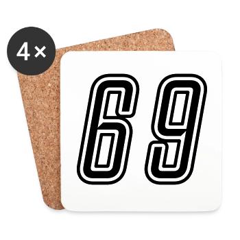 69 Number number - Coasters (set of 4) - white - Front