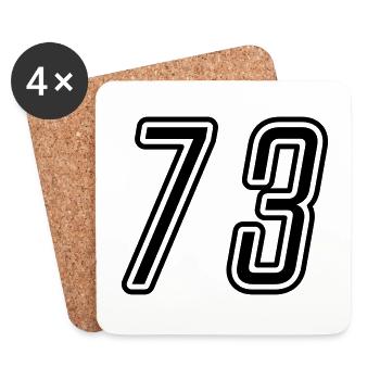 73 Zahl nummer - Untersetzer (4er-Set) - Weiß - Vorne