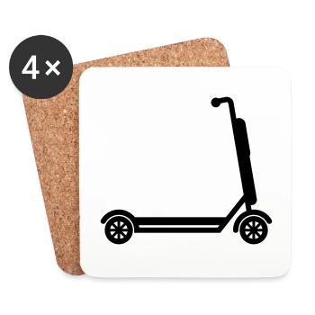 E-roller Icon - Untersetzer (4er-Set) - Weiß - Vorne