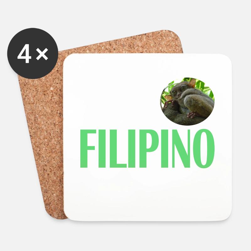 Philippinischer Tarsier - Untersetzer (4er-Set) - Weiß