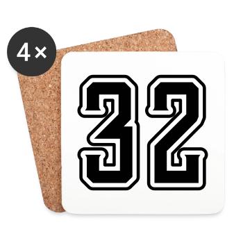32 number symbol - Coasters (set of 4) - white - Front