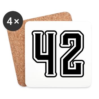 Symbole numérique 42 - Dessous de verre (lot de 4) - blanc - Devant