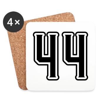 Symbole numérique 44 - Dessous de verre (lot de 4) - blanc - Devant