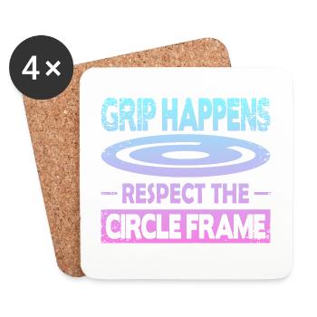 Grip Happens Respect The Circle Frame - Untersetzer (4er-Set) - Weiß - Vorne