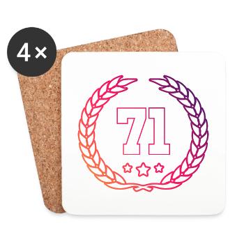 71 Number wreath - Coasters (set of 4) - white - Front