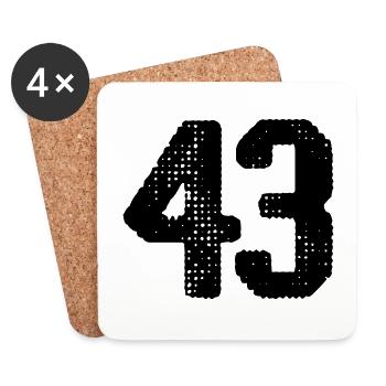 Maillot numéro 43 - Dessous de verre (lot de 4) - blanc - Devant