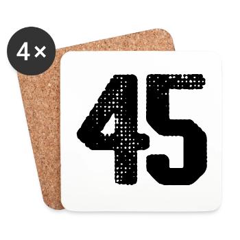 45 Zahl Trikot - Untersetzer (4er-Set) - Weiß - Vorne
