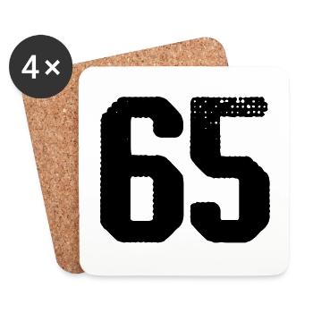 65 number jersey - Coasters (set of 4) - white - Front