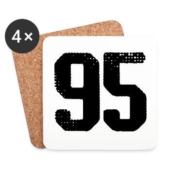 95 number jersey - Coasters (set of 4) - white - Front