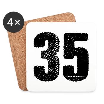 35 number jersey - Coasters (set of 4) - white - Front