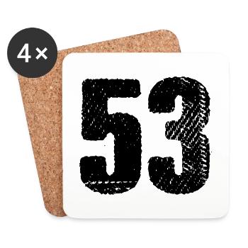 53 number jersey - Coasters (set of 4) - white - Front