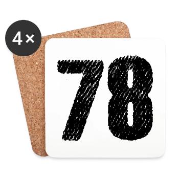 Maillot numéro 78 - Dessous de verre (lot de 4) - blanc - Devant
