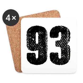 93 number jersey - Coasters (set of 4) - white - Front