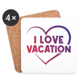 J’aime le cœur de vacances - Dessous de verre (lot de 4) - blanc - Devant
