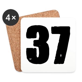 37 Number jersey - Coasters (set of 4) - white - Front
