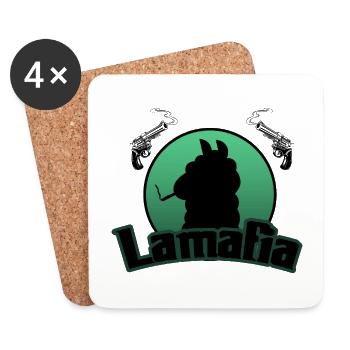 Lamafia (Lama-fia/La Mafia) - Dessous de verre (lot de 4) - blanc - Devant