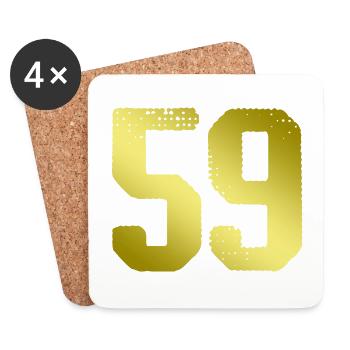maillot numéro 59 - Dessous de verre (lot de 4) - blanc - Devant