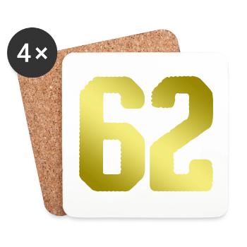 62 number jersey - Coasters (set of 4) - white - Front