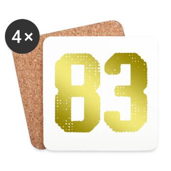 83 number jersey - Coasters (set of 4) - white - Front