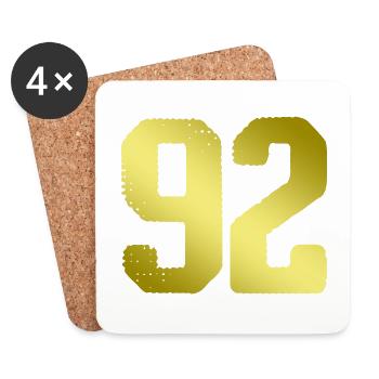 92 Number jersey - Coasters (set of 4) - white - Front