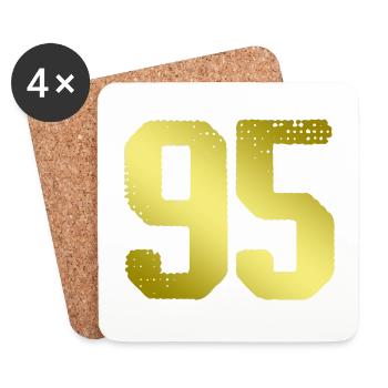maillot numéro 95 - Dessous de verre (lot de 4) - blanc - Devant