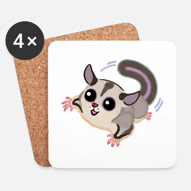 Sugar Glider - Untersetzer (4er-Set) - Weiß