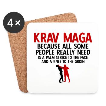 Israelischer Kampfsport Krav Maga - Untersetzer (4er-Set) - Weiß - Vorne