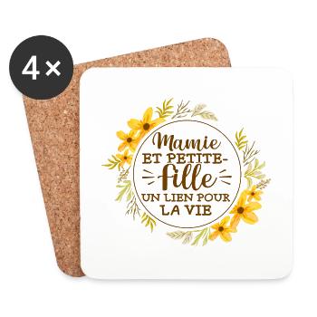 Mamie Et Petite-Fille Grand Maman - Dessous de verre (lot de 4) - blanc - Devant